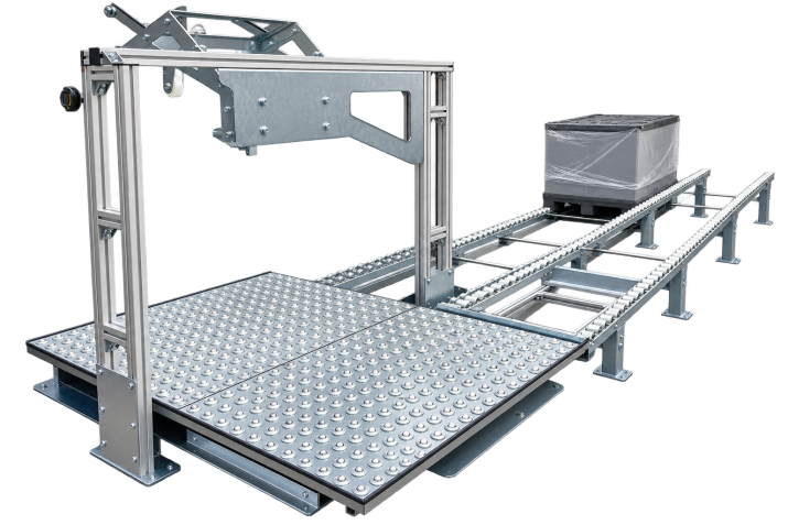 Dual-lane pallet roller conveyor