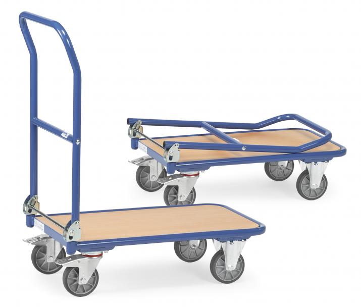 Foldable platform and shelf trolleys